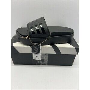 adidas Women Adilette Platform Slide Sandal Black/Black/Black Size 6